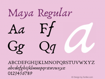 Maya Version 13.00 Font Sample
