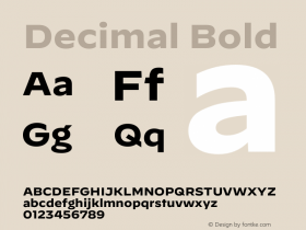 Decimal Bold Version 1.106 | wf-rip DC20190920 Font Sample