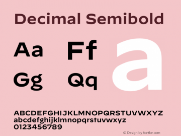 Decimal Semibold Version 1.106 | wf-rip DC20190920图片样张