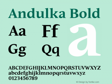 Andulka Bold Version 1.000图片样张