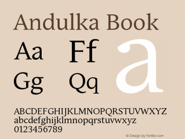 Andulka Book Version 1.000 Font Sample