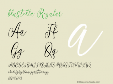 blustella Version 1.000 Font Sample