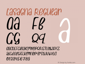 Lasagna Version 1.001;Fontself Maker 3.5.3 Font Sample