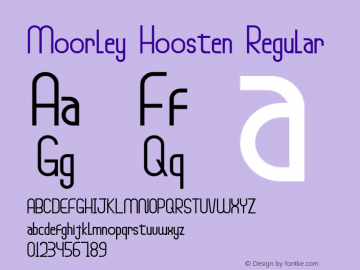 Moorley Hoosten Version 1.00;October 23, 2020;FontCreator 12.0.0.2525 64-bit Font Sample