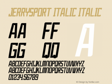 JerrySport Version 1.000 Font Sample