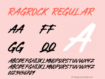 Ragrock Version 1.000 Font Sample