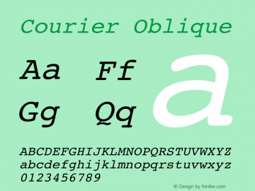 Courier Oblique Unknown Font Sample