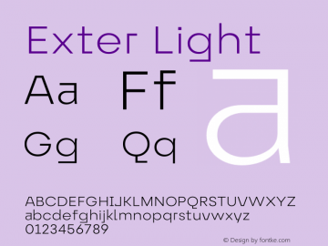 Exter-Light Version 1.036 | wf-rip DC20190910 Font Sample