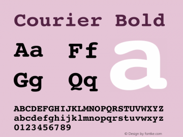 Courier Bold Unknown Font Sample