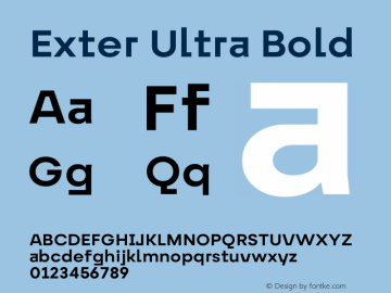 Exter-UltraBold Version 1.036 | wf-rip DC20190910 Font Sample