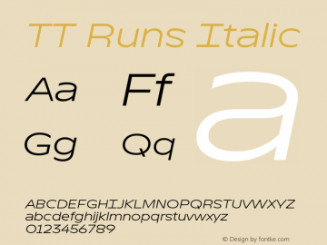 TT Runs Italic Version 1.000图片样张