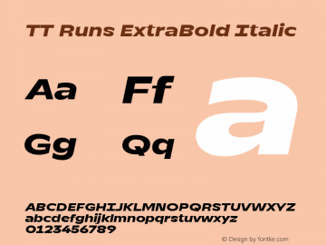 TT Runs ExtraBold Italic Version 1.000图片样张