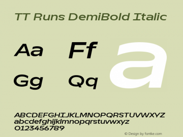 TT Runs DemiBold Italic Version 1.000图片样张