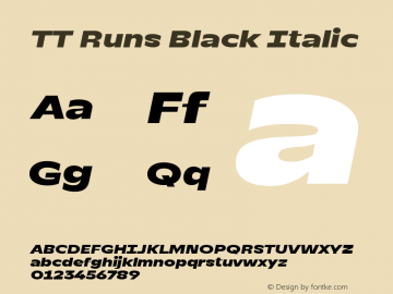 TT Runs Black Italic Version 1.000图片样张