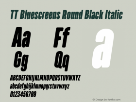 TTBluescreensRound-BlackItalic Version 1.000图片样张