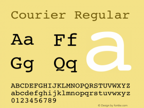 Courier Regular Unknown Font Sample