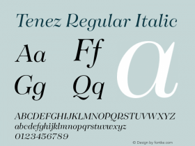 Tenez-Italic Version 1.000 | wf-rip DC20151110图片样张