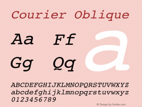 Courier Oblique Unknown Font Sample