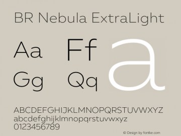 BR Nebula ExtraLight Version 1.001;hotconv 1.0.109;makeotfexe 2.5.65596图片样张