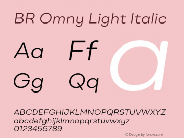 BR Omny Light Italic Version 1.001;hotconv 1.0.109;makeotfexe 2.5.65596图片样张