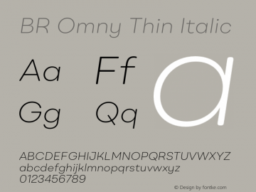BR Omny Thin Italic Version 1.001;hotconv 1.0.109;makeotfexe 2.5.65596图片样张