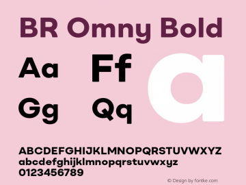 BR Omny Bold Version 1.000;hotconv 1.0.109;makeotfexe 2.5.65596图片样张