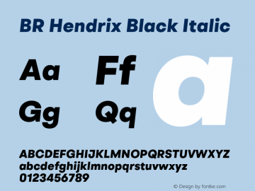 BR Hendrix Black Italic Version 1.000;hotconv 1.0.109;makeotfexe 2.5.65596图片样张