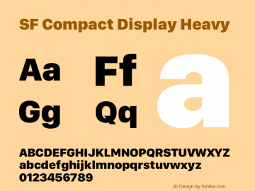 SF Compact Display Heavy Version 16.0d18e1 Font Sample