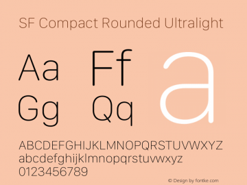 SF Compact Rounded Ultralight Version 16.0d18e1 Font Sample