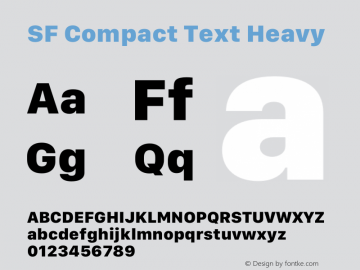 SF Compact Text Heavy Version 16.0d18e1 Font Sample
