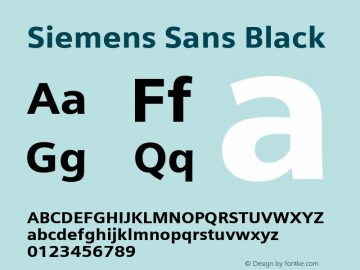 Siemens Sans Black Version 6.000;PS 5.00;hotconv 1.0.38 Font Sample