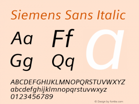Siemens Sans Italic Version 6.000;PS 5.00;hotconv 1.0.38图片样张
