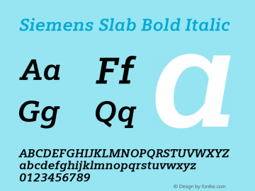 Siemens Slab Bold Italic Version 6.001图片样张