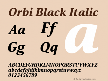 Orbi-BlackItalic Version 1.000 2014 initial release图片样张
