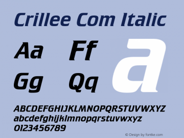 Crillee Com Italic Version 1.11图片样张