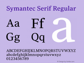 Symantec Serif Version 1.00 Font Sample