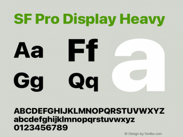 SF Pro Display Heavy Version 16.0d18e1图片样张