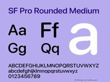 SF Pro Rounded Medium Version 16.0d18e1 Font Sample