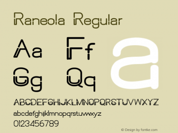 Raneola Version 1.00;November 21, 2020;FontCreator 11.5.0.2430 64-bit图片样张