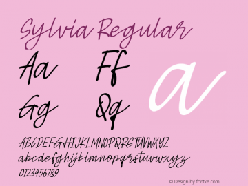 Sylvia Version 1.000 Font Sample