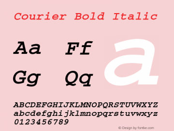 Courier Bold Italic Version 1.02图片样张