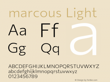 marcous-Light Version 1.000 Font Sample