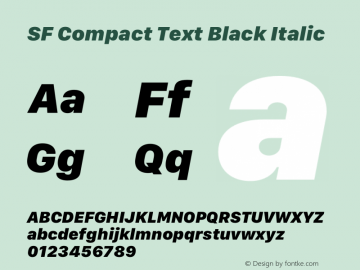 SF Compact Text Black Italic Version 16.0d18e1 Font Sample