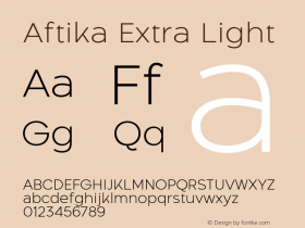 Aftika Extra Light Version 1.000 Font Sample