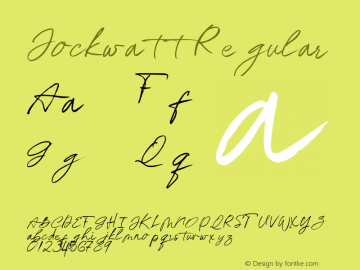 Jockwatt Version 1.00;May 11, 2020;FontCreator 11.5.0.2427 32-bit Font Sample