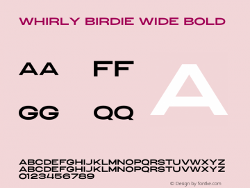 Whirly Birdie Wide Bold Version 1.000;hotconv 1.0.109;makeotfexe 2.5.65596图片样张