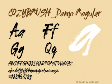 COZYBRUSH_Demo Version 1.00;November 20, 2020;FontCreator 12.0.0.2550 64-bit图片样张