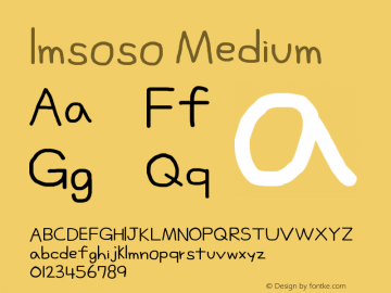 Imsoso Medium Version 2.03;August 30, 2019;FontCreator 12.0.0.2545 64-bit Font Sample