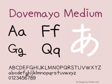 Dovemayo Medium Version 2.03;July 2, 2019;FontCreator 11.0.0.2408 32-bit图片样张