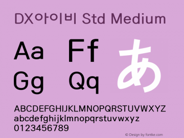 DX아이비 Std Medium Version 1.0 Font Sample